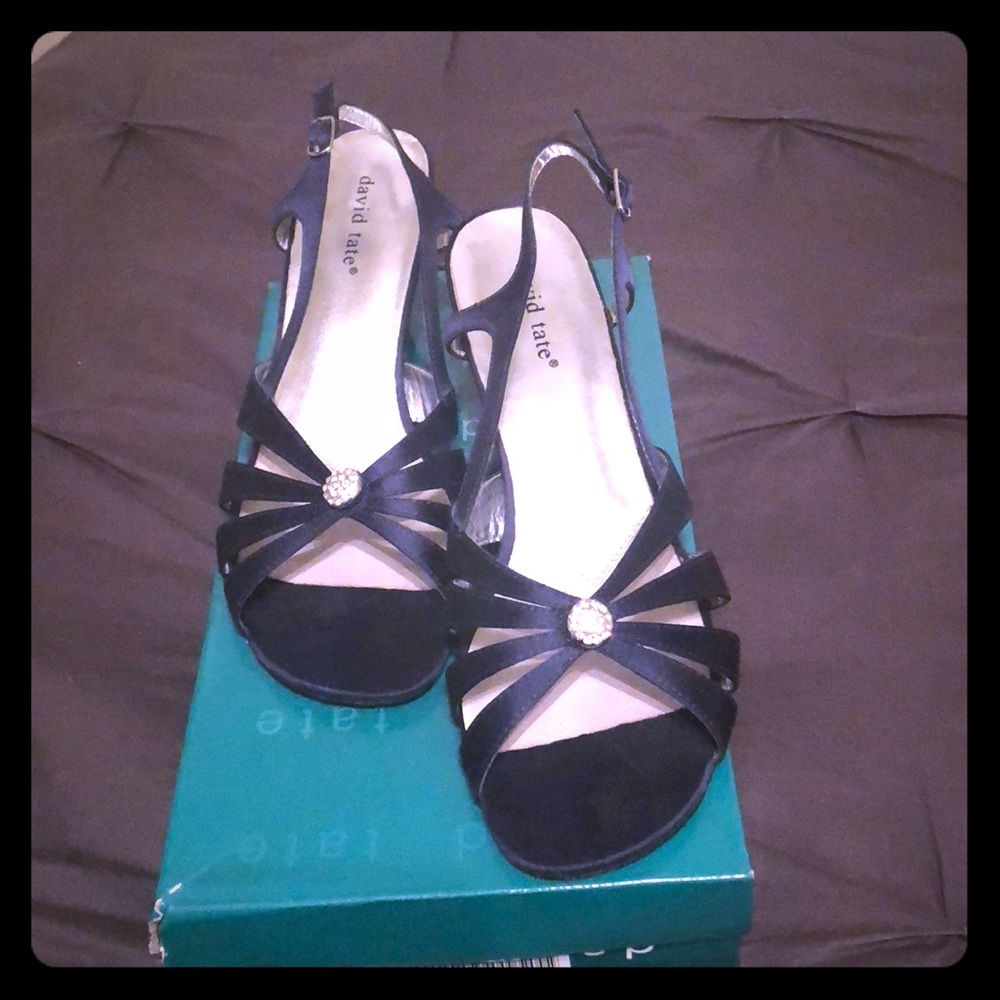 Navy blue/silver dress heels size 10